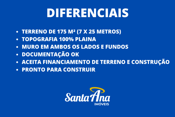 Terreno Residencial à venda | 175m² | 190.000 | Água Branca | Piracicaba/SP - Piracicaba - Diferenciais