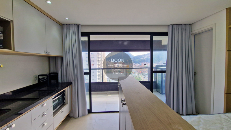 Studio Mobiliado com Vista Mar na Praia da Enseada! Rua Begônia Guarujá - 