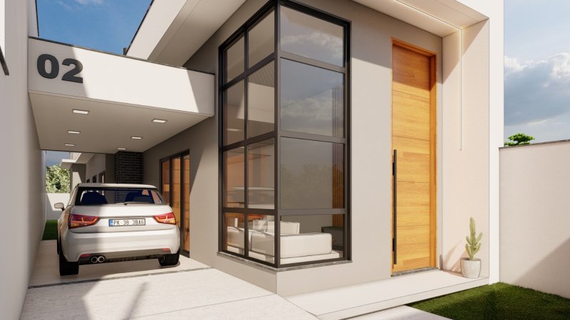 CASA COM 1 SUÍTE MAIS 2 DORMITÓRIOS NO CENTRO DA GUABIRUBA - Guabiruba - 
