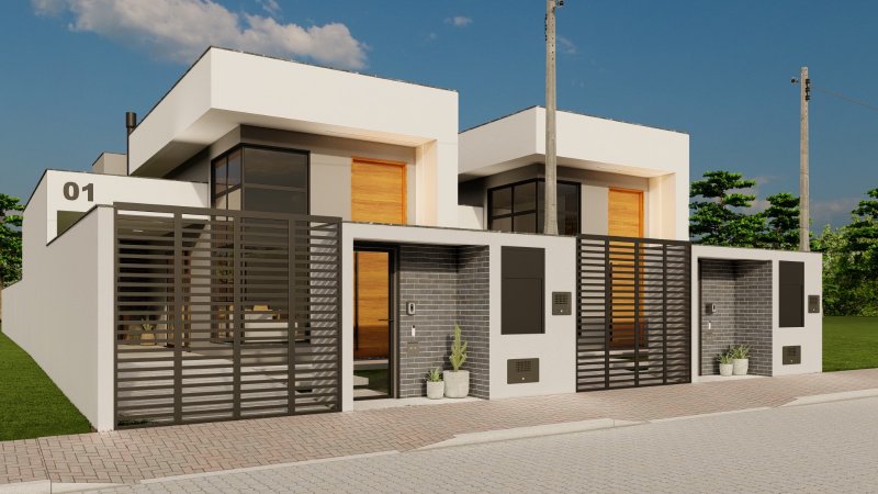 CASA COM 1 SUÍTE MAIS 2 DORMITÓRIOS NO CENTRO DA GUABIRUBA - Guabiruba - 