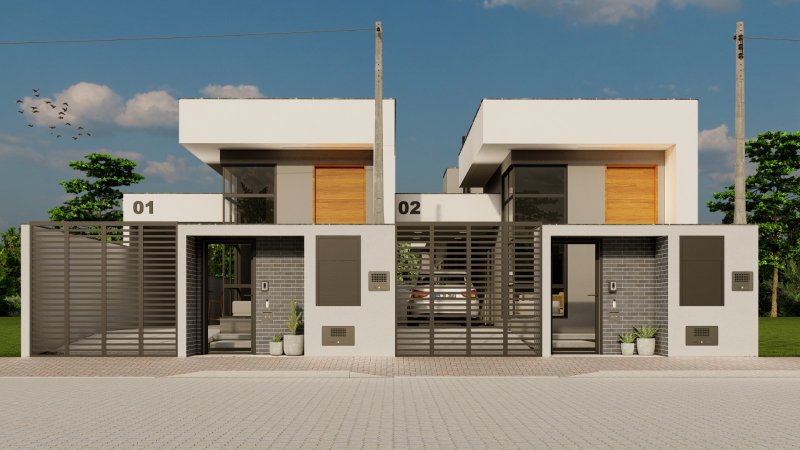 CASA COM 1 SUÍTE MAIS 2 DORMITÓRIOS NO CENTRO DA GUABIRUBA - Guabiruba - 