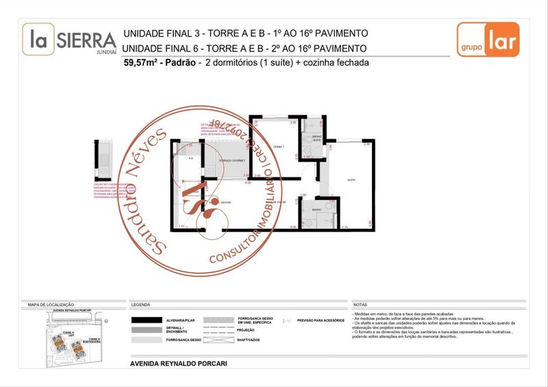 Apartamento À VENDA, 59m² - 2 Dorm. 1 Suíte - R$ 479.000 - LA SIERRA - JUNDIAÌ - SP Avenida Reynaldo de Porcari Jundiaí - 