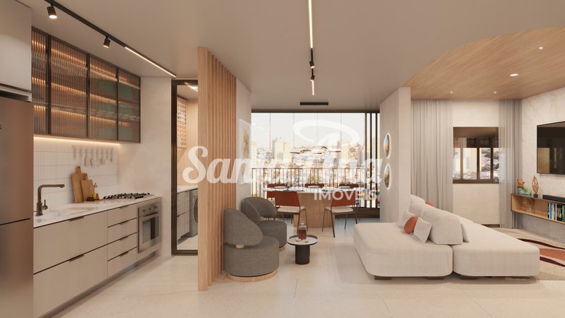 Apartamento à venda | 3 dorms | 1 suíte | 79,77 m² | R$ 711.282 | Centro | Piracicaba/SP  Piracicaba - Sala ampliada e integrada