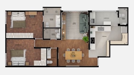 Apartamento 100,55m² em Higienópolis 2 dorms sendo 1 suíte 1 vaga Rua Piauí São Paulo - 