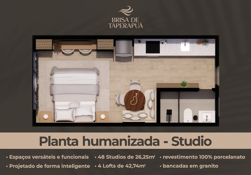 Loft em Condomínio - Brisa de Taperapuan Taperapuã Porto Seguro - 