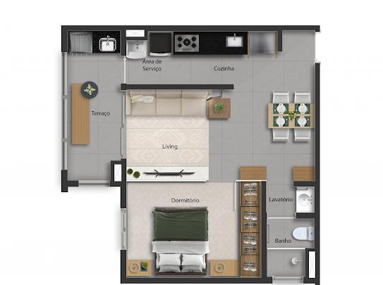 Apartamento com 1 dormit&oacute;rios &agrave; venda,46 m&sup2; - Condom&iacute;nio Studio Vale Verde - Sorocaba- SP Comendador Vicente Amaral Sorocaba - 