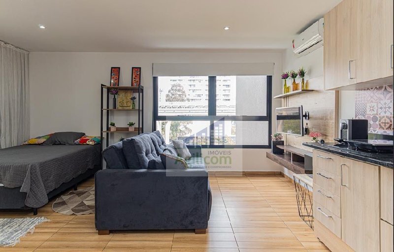STUDIO DE 39M² E 1 VAGA DE GARAGEM E MOBILIADO  À VENDA E PARA LOCAÇÃO EM CAMPO BELO, Rua Gabriele D'Annunzio São Paulo - 