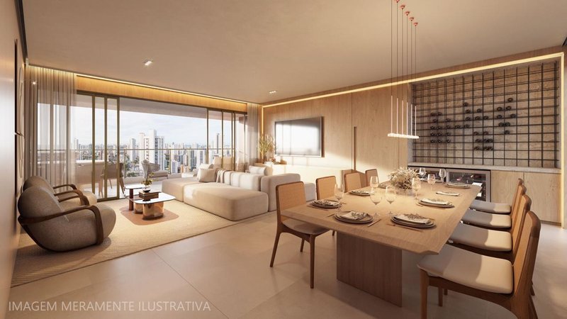 4 quartos (03 suítes). 163,75m². Varanda Gourmet. 1 suíte com closet. 03 vagas de garagem Avenida Santos Dumont Recife - 