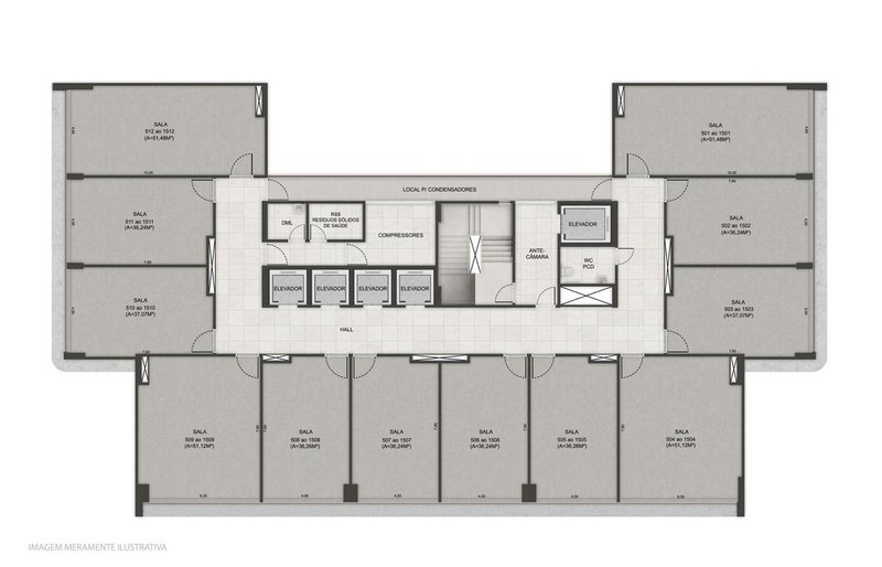 01 sala comercial. 36m², 37m² e 51,49m² Rua Padre Carapuceiro Recife - 