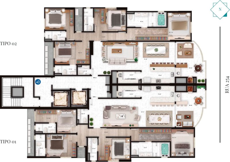 Apartamento no edifício MAYSON LAFAYETTE com rooftop e ampla área de lazer Rua 254 Itapema - 