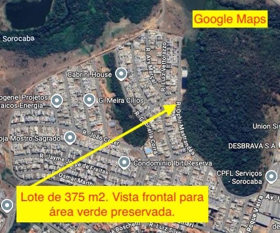Terreno &agrave; venda,375 m&sup2; - Condom&iacute;nio Ibiti Reserva - Sorocaba - SP Rua Padre Lívio Emílio Calliari Sorocaba - 