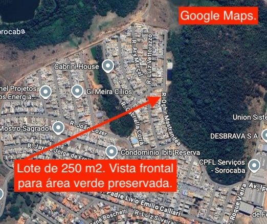 Terreno &agrave; venda,250 m&sup2; - Condom&iacute;nio Ibiti reserva - Sorocaba - SP Rua Padre Lívio Emílio Calliari Sorocaba - 