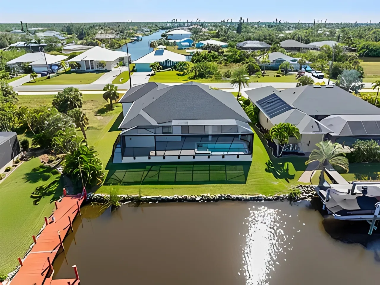 Casa contempor&acirc;nea &agrave; venda, no condom&iacute;nio South Gulf Cove, em Port Charlotte &ndash; Fl&oacute;rida  - - 