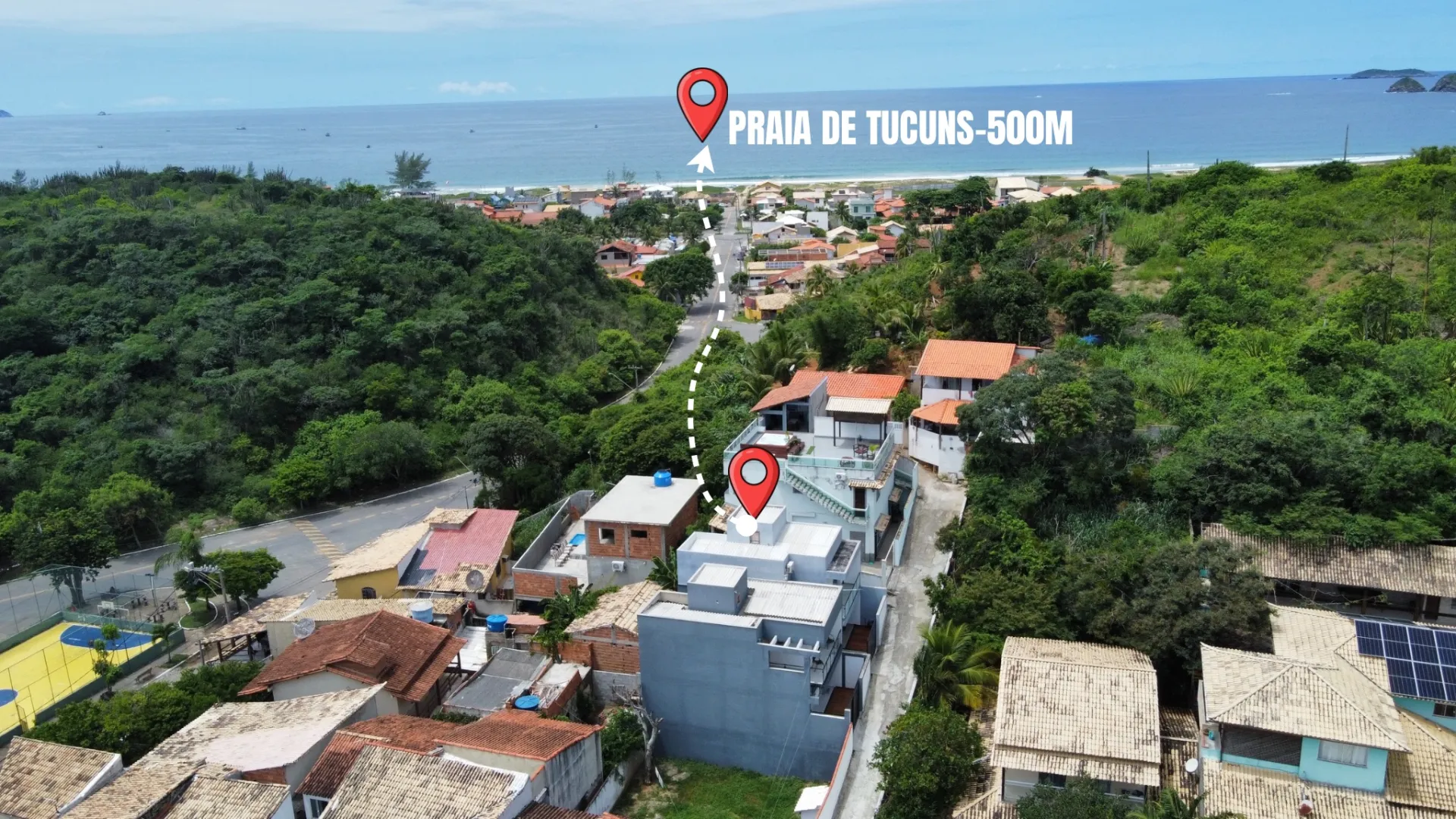 Casa rec&eacute;m-constru&iacute;da a 500 metros da Praia de Tucuns  Armação dos Búzios - 