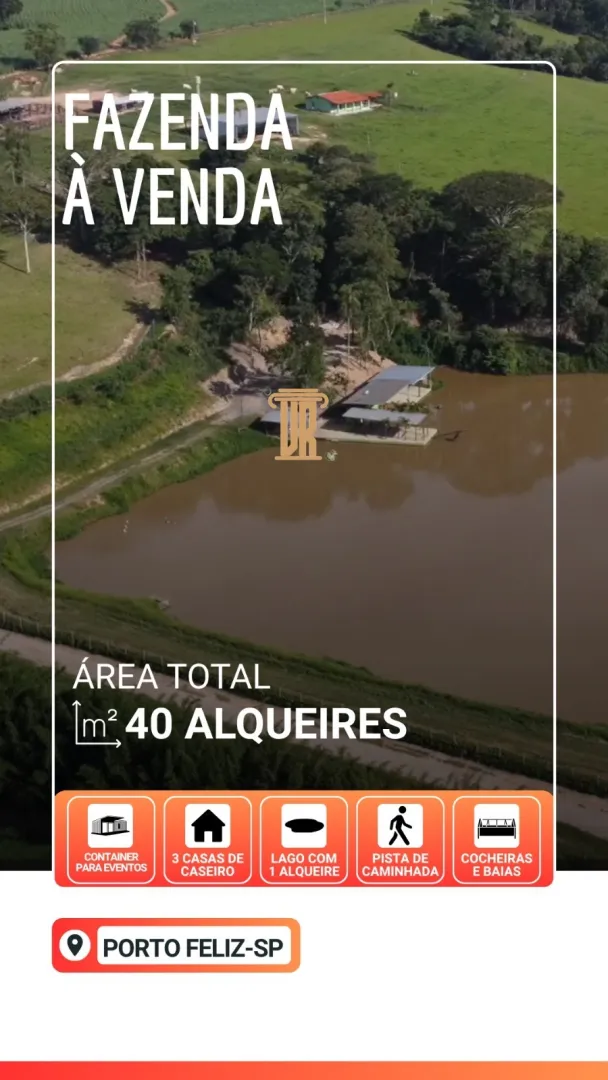 FAZENDA DE 40 ALQUEIRES A  VENDA &ndash; PORTO FELIZ/SP  Porto Feliz - 