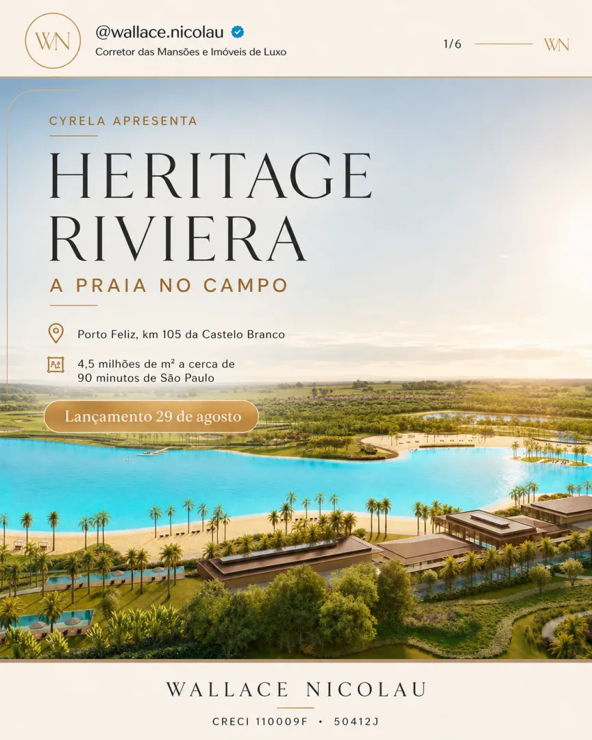 HERITAGE RIVIERA DA CYRELA | ULTRA LUXO EM PORTO FELIZ Rodovia Presidente Castello Branco Porto Feliz - 