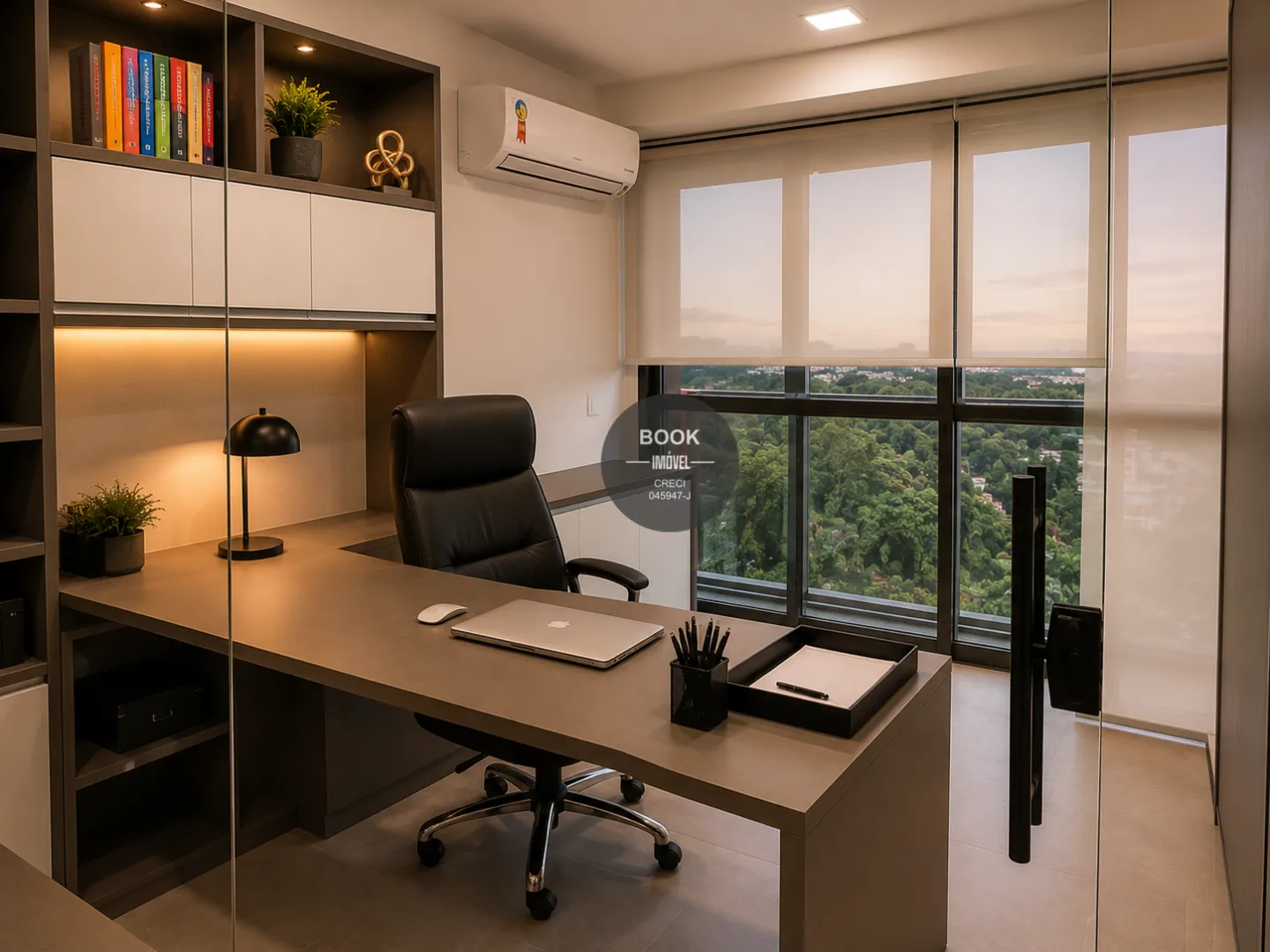 Sala Comercial Mobiliada 42 m&sup2; com Vaga em edf Corporativo &ndash; Pronta para Trabalhar Praça Lions Clube Santos - 