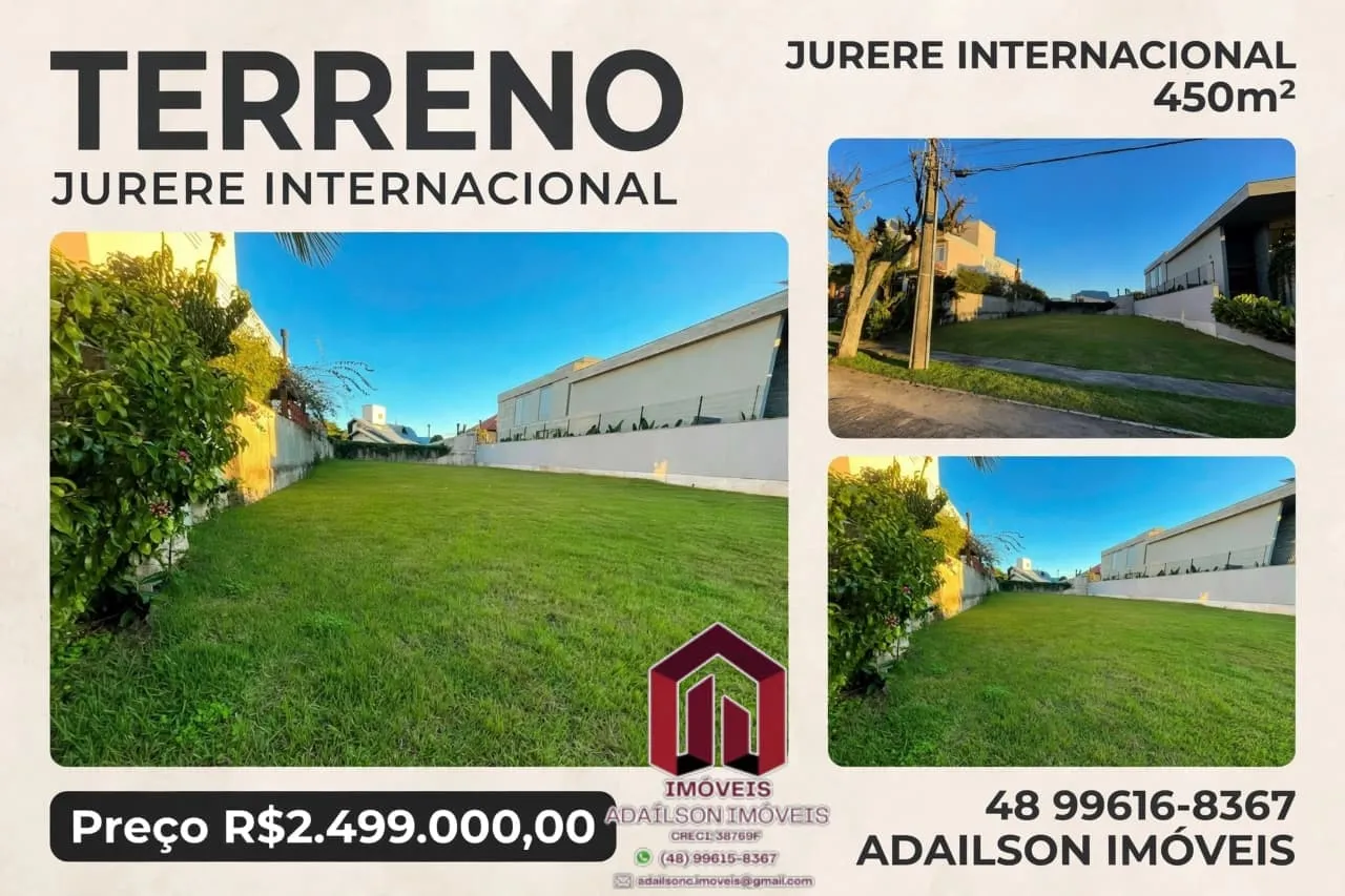 Terreno à venda, 450 m² R$ 2.500.000 – Jurerê Internacional – Florianópolis/SC BRASIL