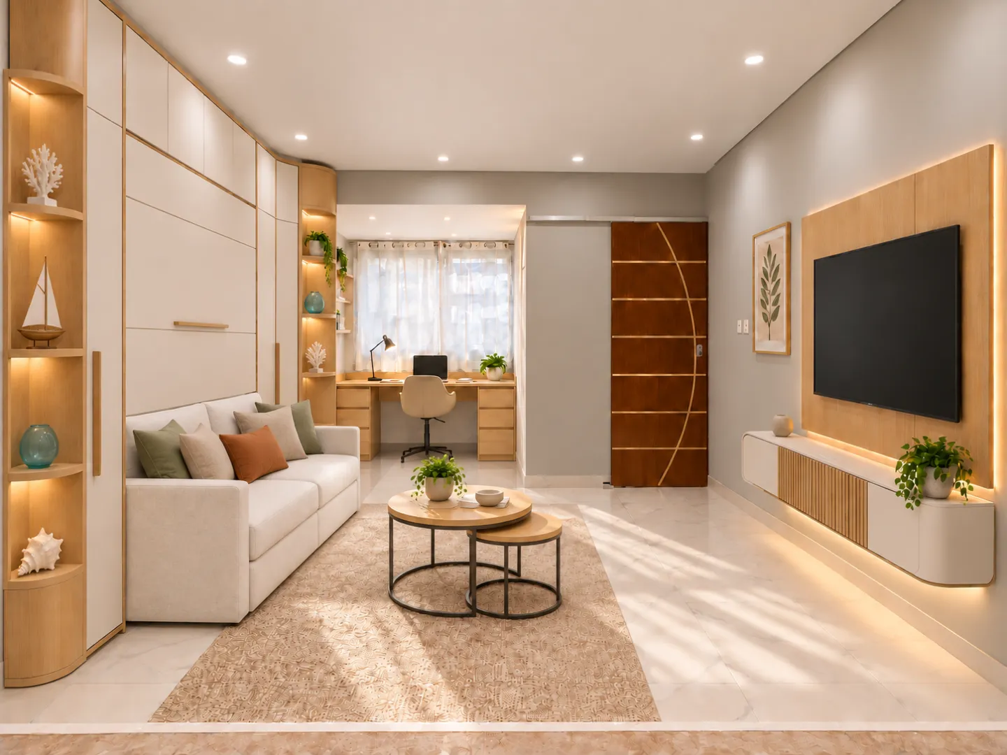 Living reformado com garagem na Ponta da Praia &ndash; 34 m&sup2;, portaria 24h e pr&oacute;ximo &agrave; praia Avenida Doutor Epitácio Pessoa Santos - 