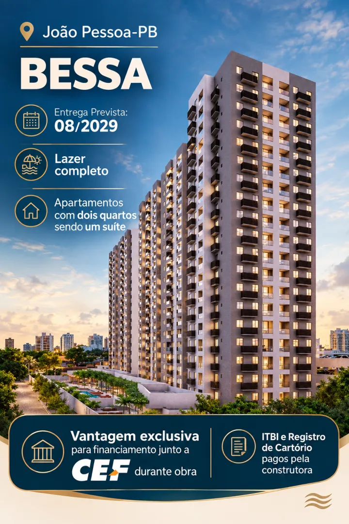 Apartamento Bessa Nascente com vista mar