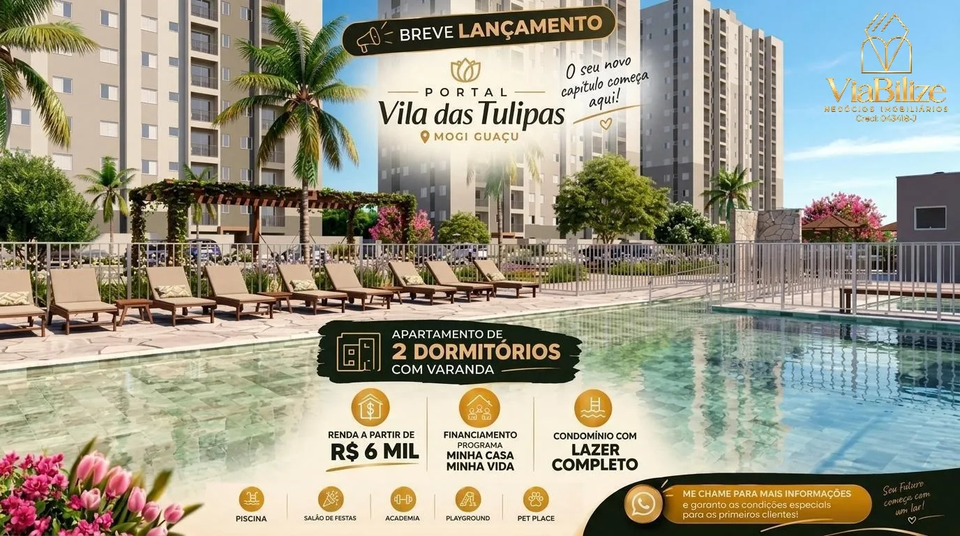 Breve Lan&ccedil;amento Condom&iacute;nio Portal Vila das Tulipas  Mogi Guaçu - 