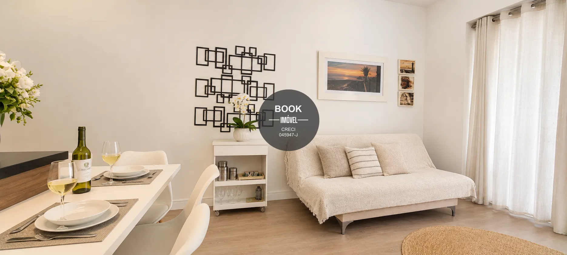 Apartamento mobiliado com vista para o mar e 100% mobiliado Avenida Presidente Wilson Santos - 