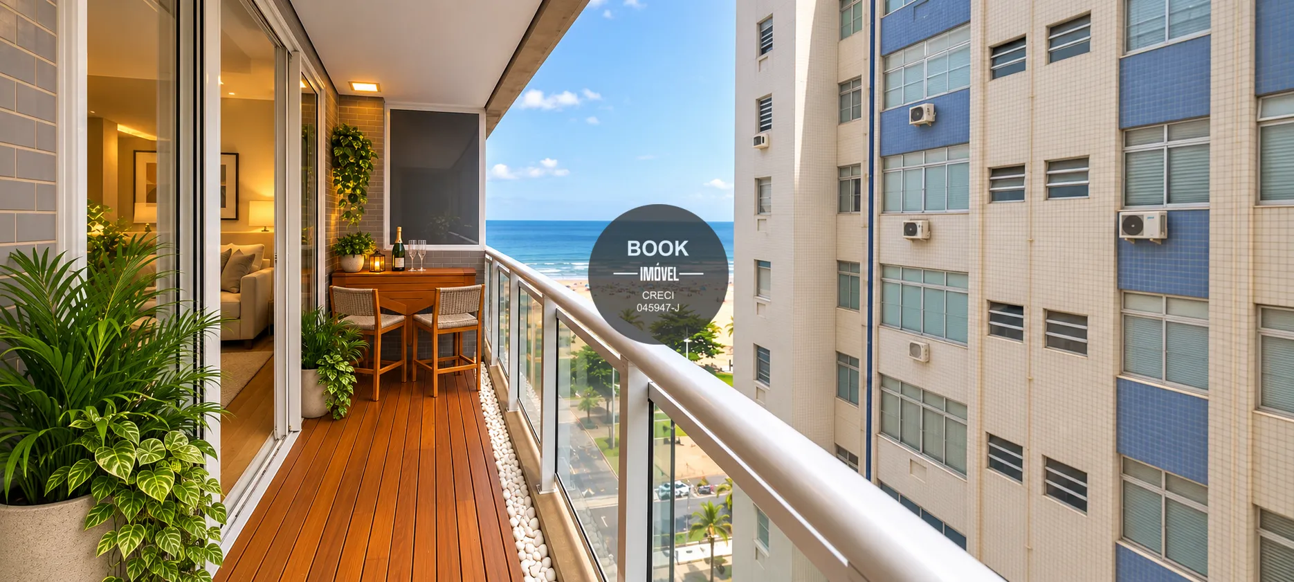 Apartamento mobiliado com vista para o mar e 100% mobiliado Avenida Presidente Wilson Santos - 
