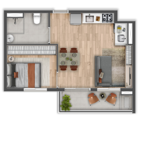 Apartamento em Pinheiros | 2 dormitórios | 4 minutos da Estação Rua Doutor Virgílio de Carvalho Pinto São Paulo - 