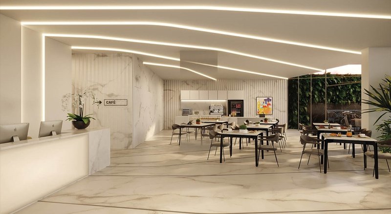 Sala com Área Ext. Opus Geo Work 136 83m² 136 Goiânia - 