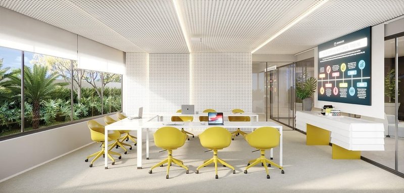 Sala com Área Ext. Opus Geo Work 136 83m² 136 Goiânia - 