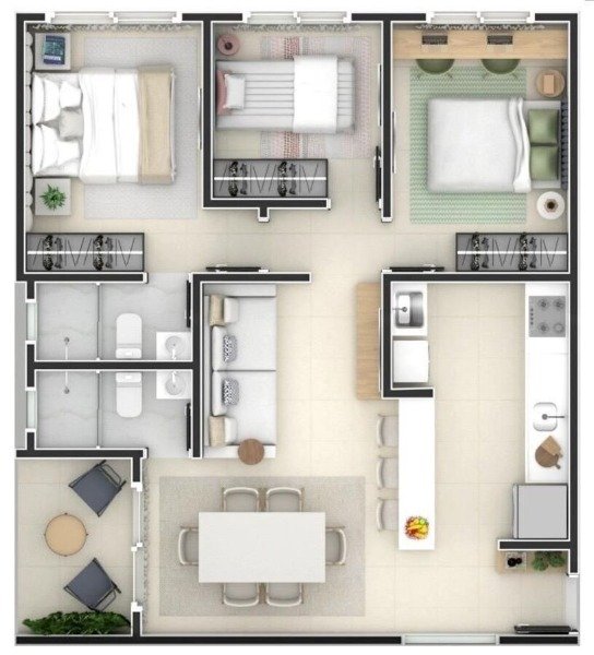 Apartamento 2 dormitórios 1 suíte 54m² 1 vaga Portal do Sol Joao Pessoa/PB  João Pessoa - 