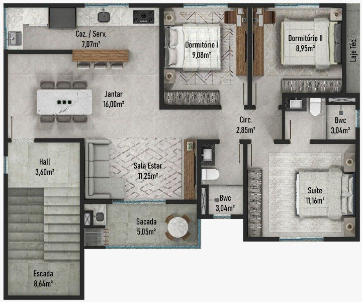 Apartamento 3 dormitórios 1 suíte 84m² 1 vaga Itacolomi Balneario Picarras/SC  Balneário Piçarras - 
