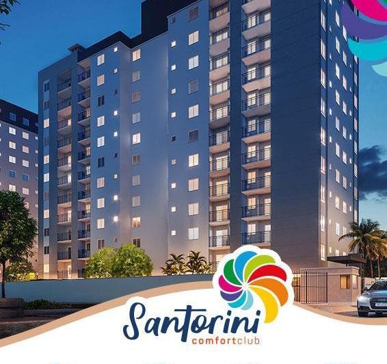 Apartamento no Santorini Comfort Club, localizado a apenas 150 metros do mar em Piçarras - Balneário Piçarras - 