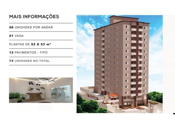 Apartamento com vista Livre, 2 dormitórios, 53 m², na Vila Caiçara, em Praia Grande SP - Praia Grande - 