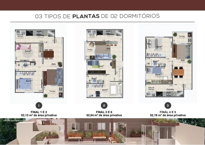 Apartamento com vista Livre, 2 dormitórios, 53 m², na Vila Caiçara, em Praia Grande SP - Praia Grande - 