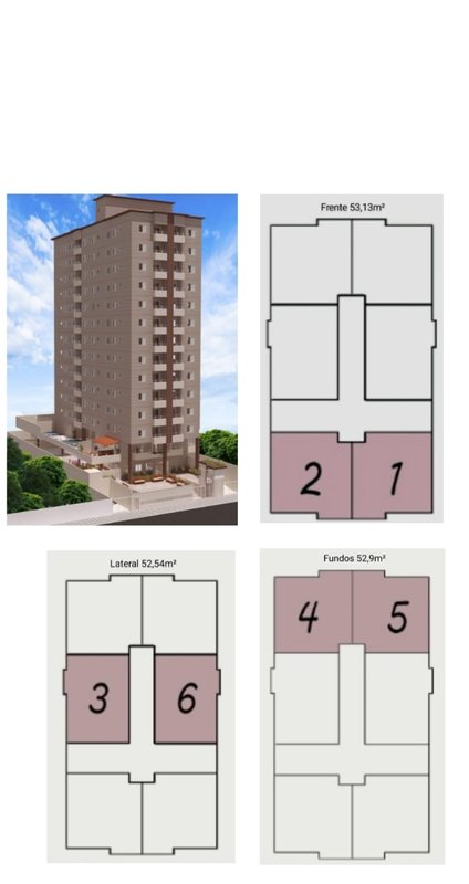 Apartamento com vista Livre, 2 dormitórios, 53 m², na Vila Caiçara, em Praia Grande SP - Praia Grande - 