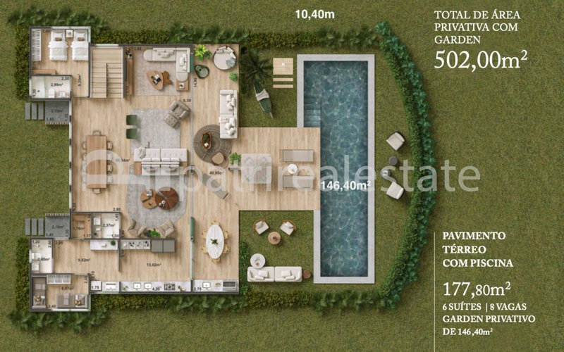 Casa em Condomínio fechado 6 suítes 7 WC 8 Vagas R$ 4.580.000* Porto Das Dunas Aquiraz CE Av. Litorânea - Lot. Parque das Fontes Aquiraz - 