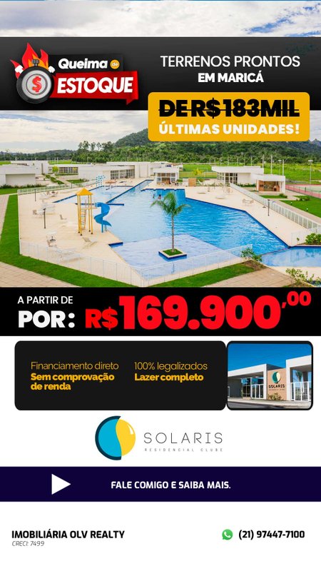 Lotes a venda - Maricá - Solaris Residencial Clube Estrada dos Cajueiros Maricá - 