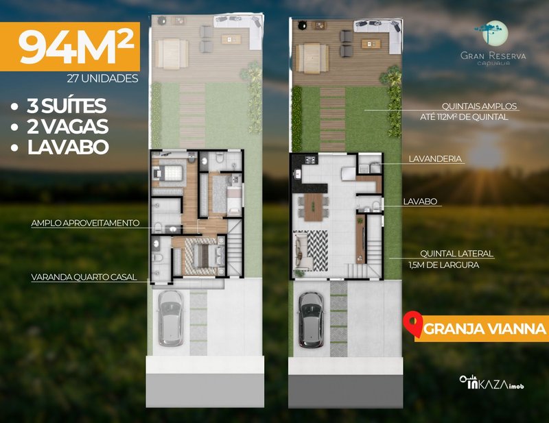 Antecipe - se ao Lançamento de Casas com 94m² com 3 suítes + quintal e 2 vagas em Cotia Rua dos Agrimensores Cotia - 