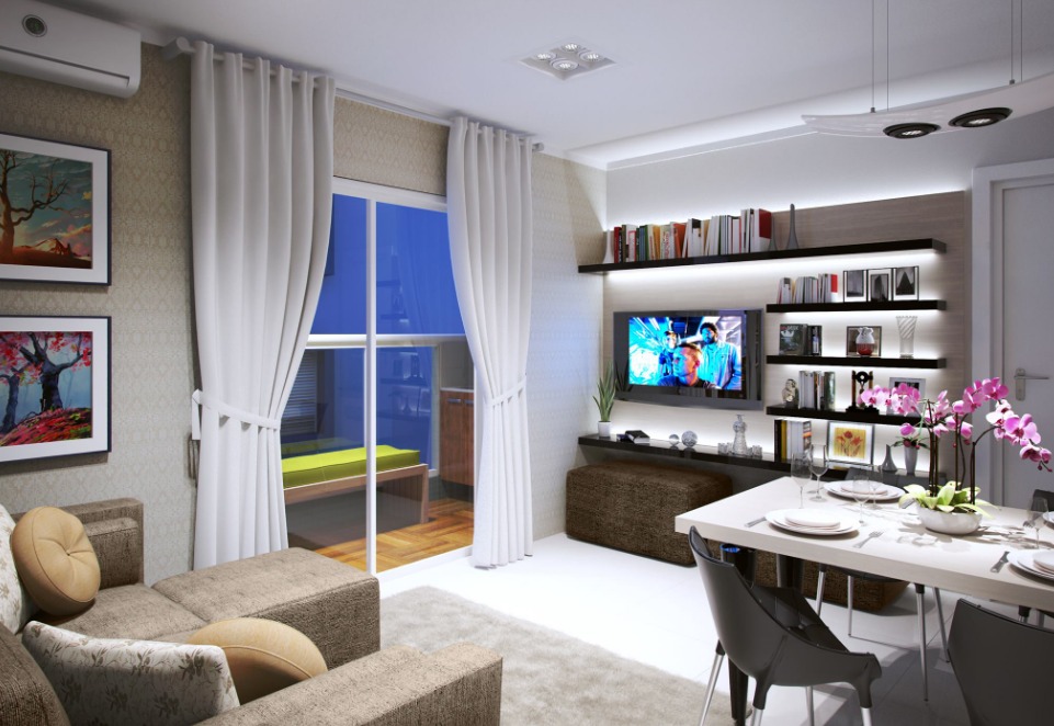 Apartamento 2 dormit&oacute;rios com su&iacute;te Avenida Manoel da Nóbrega São Vicente - 