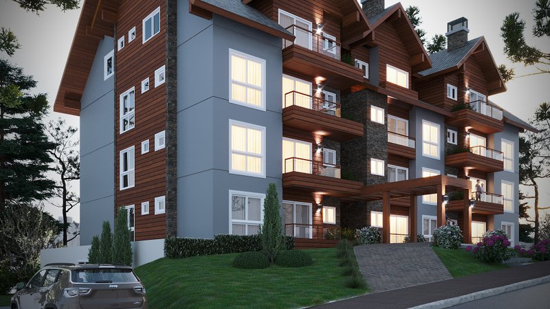 Apartamentos na Planta de 2 Dormitórios em Gramado: Jardim dos Ipês Rua Parobé Linha Nova Gramado - 