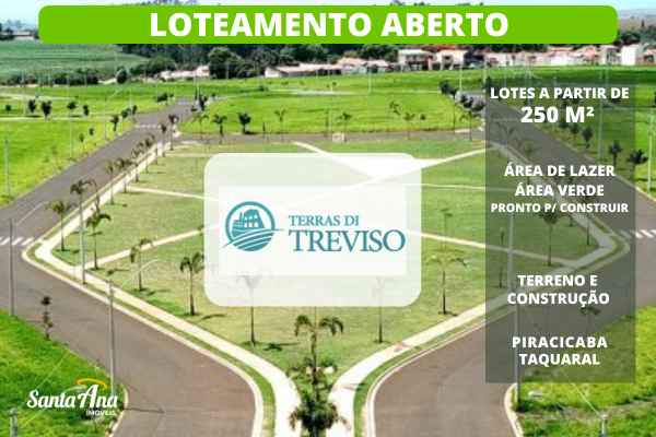 Terreno residencial à venda | 250 m² | R$ 185.000 | Terras di Treviso | Piracicaba/SP - Piracicaba - Terras di Treviso