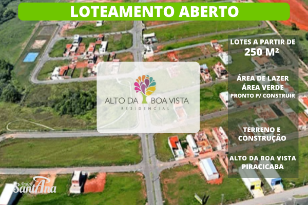 Terreno residencial &agrave; venda | 250 m&sup2; | R$ 120.000 | Alto da Boa Vista | Piracicaba/SP Rua Olivia Gobbo Nardelli Piracicaba - Alto da Boa Vista