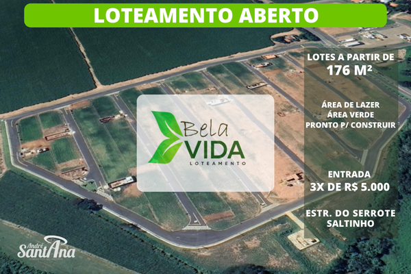 Terreno &agrave; venda | 176 m&sup2; | R$ 100.000 | Bela Vida | Saltinho/SP  Rua Joaquim Mendes Pereira Saltinho - Bela Vida Saltinho