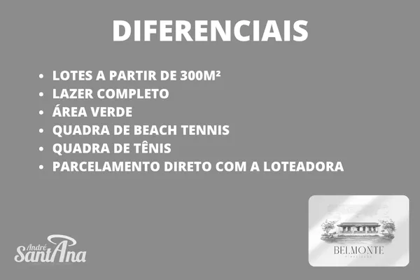 Terreno residencial &agrave; venda | 300 m&sup2; | R$ 175.645 | Cond. Belmonte - Piracicaba/SP Rua Moacyr Corrêa Piracicaba - 