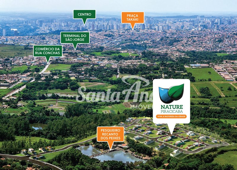 Terreno residencial à venda | 200 m² | R$ 120.000 | Loteamento Nature | Piracicaba/SP Rua Conchas Piracicaba - Imagem Aérea