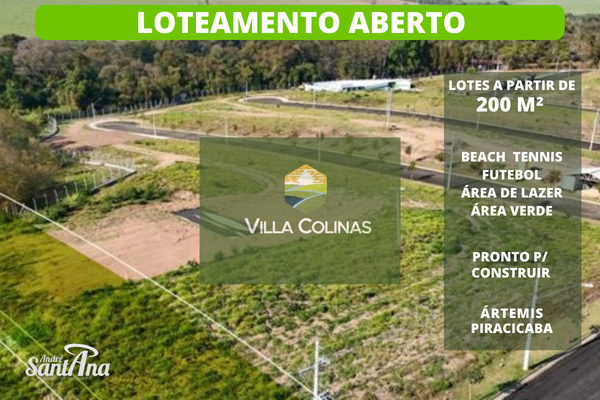 Terreno Residencial &agrave; venda | 200m&sup2; | 119.394 | Villa Colinas | Piracicaba/SP  Piracicaba - Villa Colinas