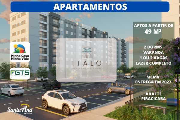 Apartamento à venda | 2 dormitórios | 49 m² | R$ 246.000 | Abaeté | Piracicaba/SP - Piracicaba - Ítalo Residencial