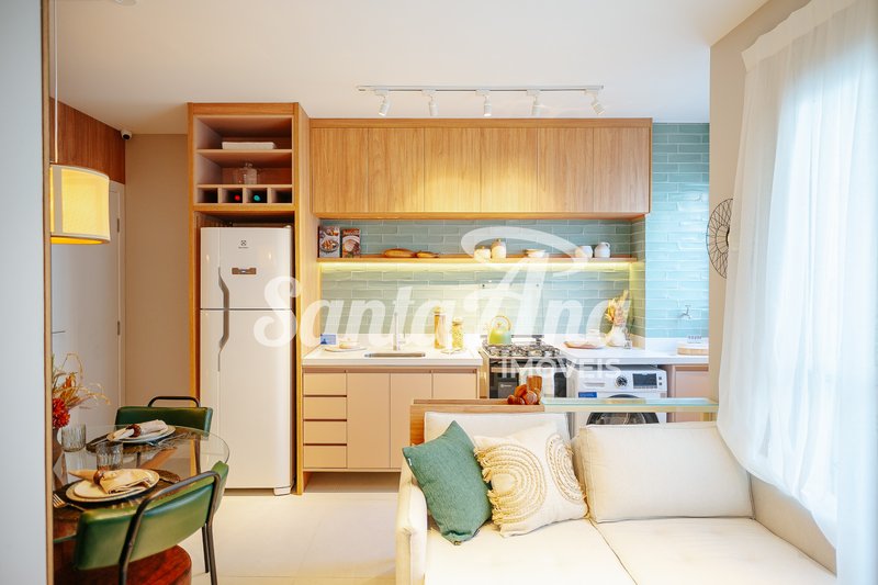 Apartamento à venda | 2 dormitórios | 43 m² | R$ 209.900 | Campestre | Piracicaba/SP Estrada Francisco Fillet Piracicaba - Cozinha integrada