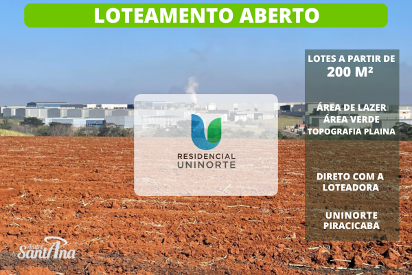 Terreno residencial &agrave; venda | 200 m&sup2; | R$ 128.700 | Uninorte | Piracicaba/SP Estrada Primo Crivellari Piracicaba - Residencial Uninorte